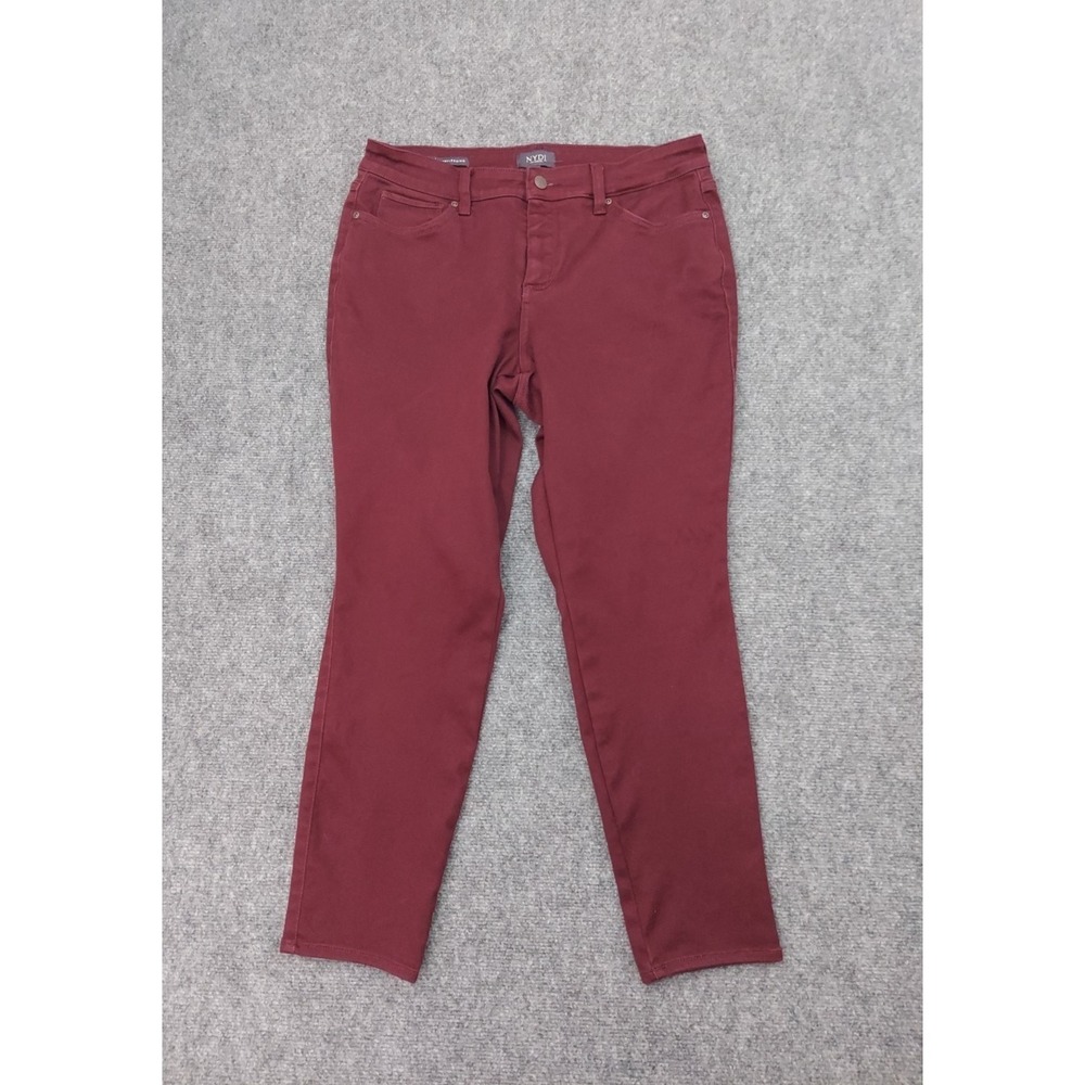 NYDJ Not Your Daughters Jeans Womens 12 P Burgundy Ami Skinny Legging Lift Tuck
